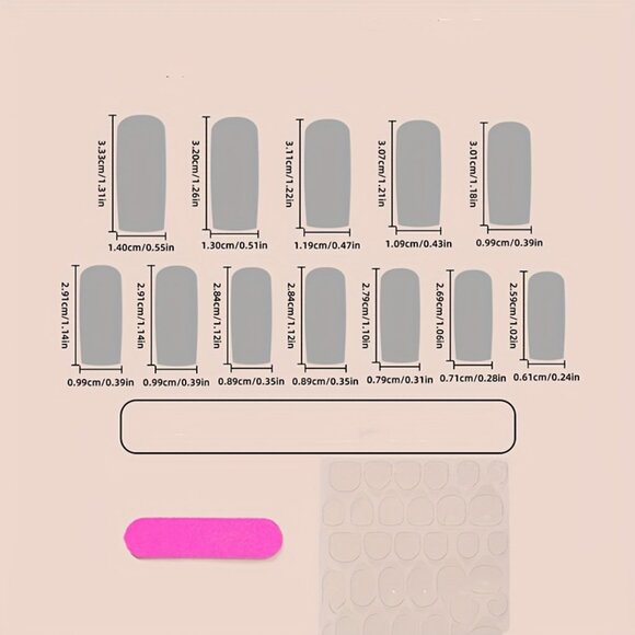 24pcs Press-On Nails Set Blue Gradient With Delicate Aurora Butterfly - Picture 4 of 4